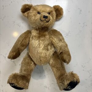 VTG Harrods Teddy‎ Bear Millennium Edition Black Velvet Feet Gold Embroidery